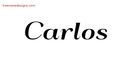 Carlos Art Deco Name Tattoo Designs