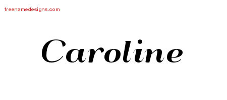 Caroline Art Deco Name Tattoo Designs