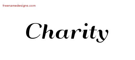 Charity Art Deco Name Tattoo Designs