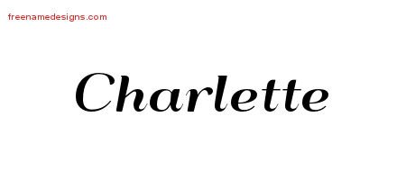 Charlette Art Deco Name Tattoo Designs