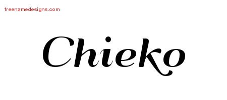 Chieko Art Deco Name Tattoo Designs