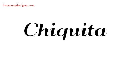 Chiquita Art Deco Name Tattoo Designs