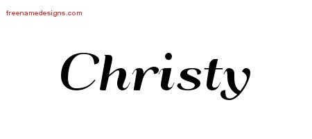 Christy Art Deco Name Tattoo Designs