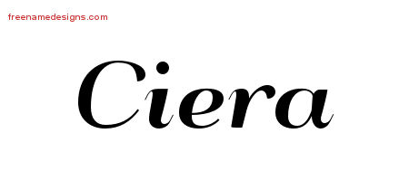 Ciera Art Deco Name Tattoo Designs