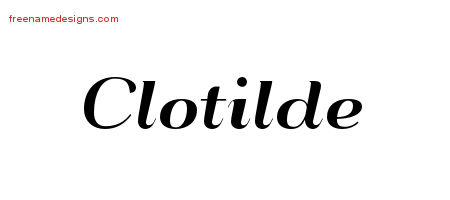 Clotilde Art Deco Name Tattoo Designs