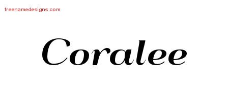 Coralee Art Deco Name Tattoo Designs