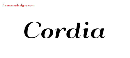Cordia Art Deco Name Tattoo Designs