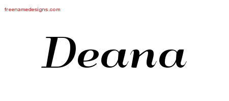 Deana Art Deco Name Tattoo Designs