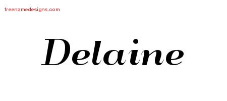 Delaine Art Deco Name Tattoo Designs