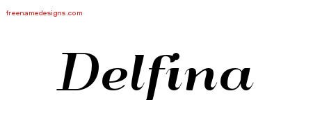Delfina Art Deco Name Tattoo Designs