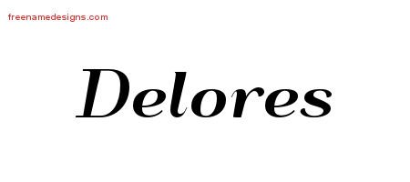 Delores Art Deco Name Tattoo Designs