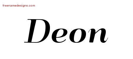Deon Art Deco Name Tattoo Designs