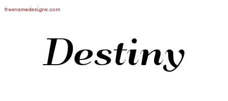 Destiny Art Deco Name Tattoo Designs