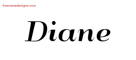 Art Deco Name Tattoo Designs Diane Printable - Free Name Designs