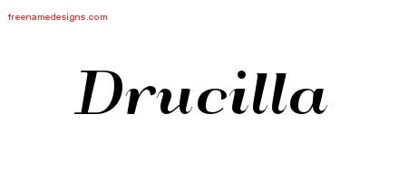 Drucilla Art Deco Name Tattoo Designs