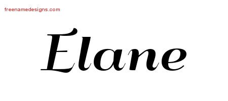 Elane Art Deco Name Tattoo Designs
