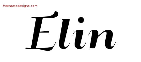 Elin Art Deco Name Tattoo Designs