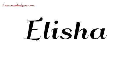 Elisha Art Deco Name Tattoo Designs