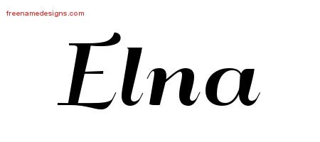 Elna Art Deco Name Tattoo Designs