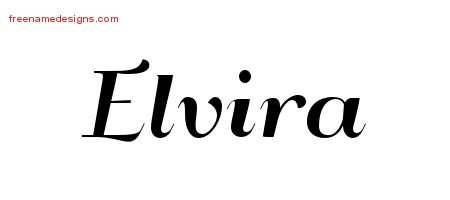 Elvira Art Deco Name Tattoo Designs