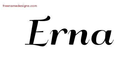 Erna Art Deco Name Tattoo Designs
