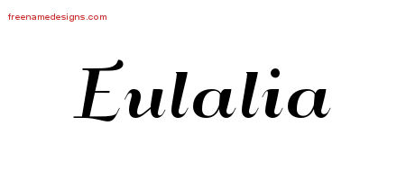 Eulalia Art Deco Name Tattoo Designs