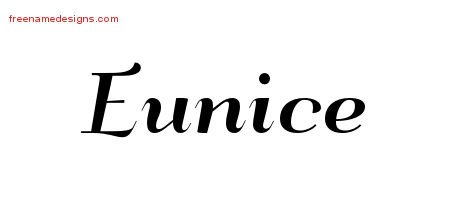 Eunice Art Deco Name Tattoo Designs