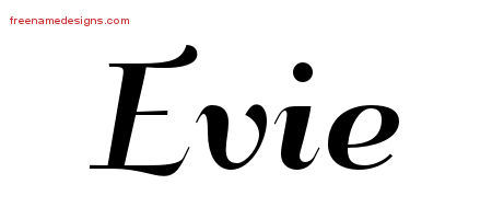 Evie Art Deco Name Tattoo Designs