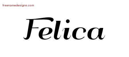 Felica Art Deco Name Tattoo Designs