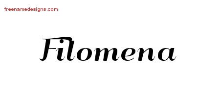 Filomena Art Deco Name Tattoo Designs