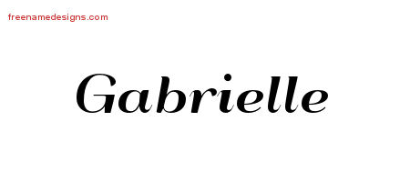 Gabrielle Art Deco Name Tattoo Designs
