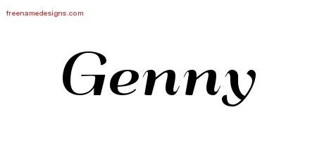 Genny Art Deco Name Tattoo Designs