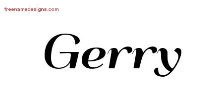 Gerry Art Deco Name Tattoo Designs