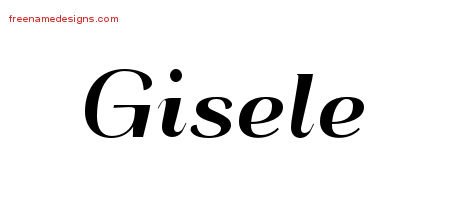 Gisele Art Deco Name Tattoo Designs