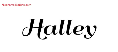Halley Art Deco Name Tattoo Designs