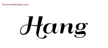 Hang Art Deco Name Tattoo Designs