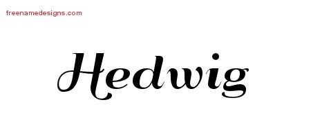 Hedwig Art Deco Name Tattoo Designs