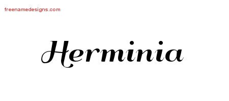 Herminia Art Deco Name Tattoo Designs