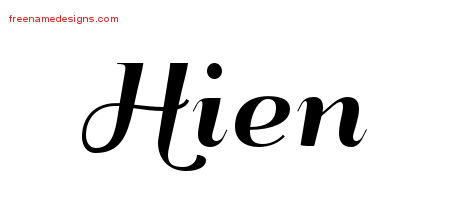 Hien Art Deco Name Tattoo Designs