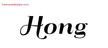 Hong Art Deco Name Tattoo Designs