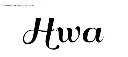 Hwa Art Deco Name Tattoo Designs