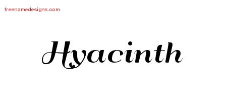 Hyacinth Art Deco Name Tattoo Designs
