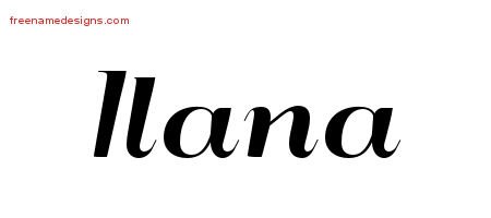 Ilana Art Deco Name Tattoo Designs