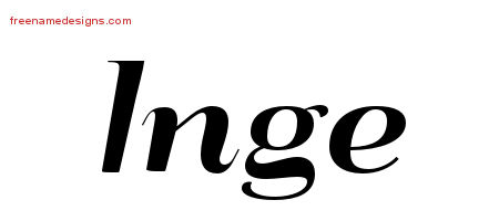 Inge Art Deco Name Tattoo Designs