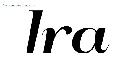 Ira Art Deco Name Tattoo Designs
