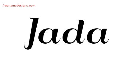 Jada Art Deco Name Tattoo Designs