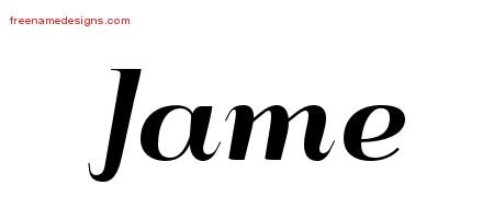 Jame Art Deco Name Tattoo Designs