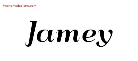 Jamey Art Deco Name Tattoo Designs