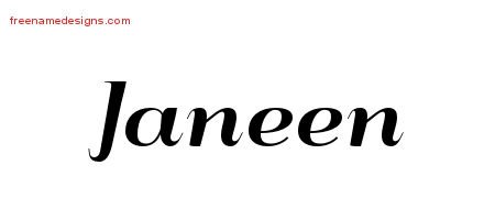 Janeen Art Deco Name Tattoo Designs