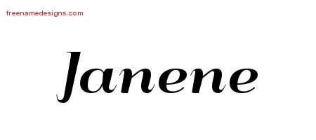 Janene Art Deco Name Tattoo Designs